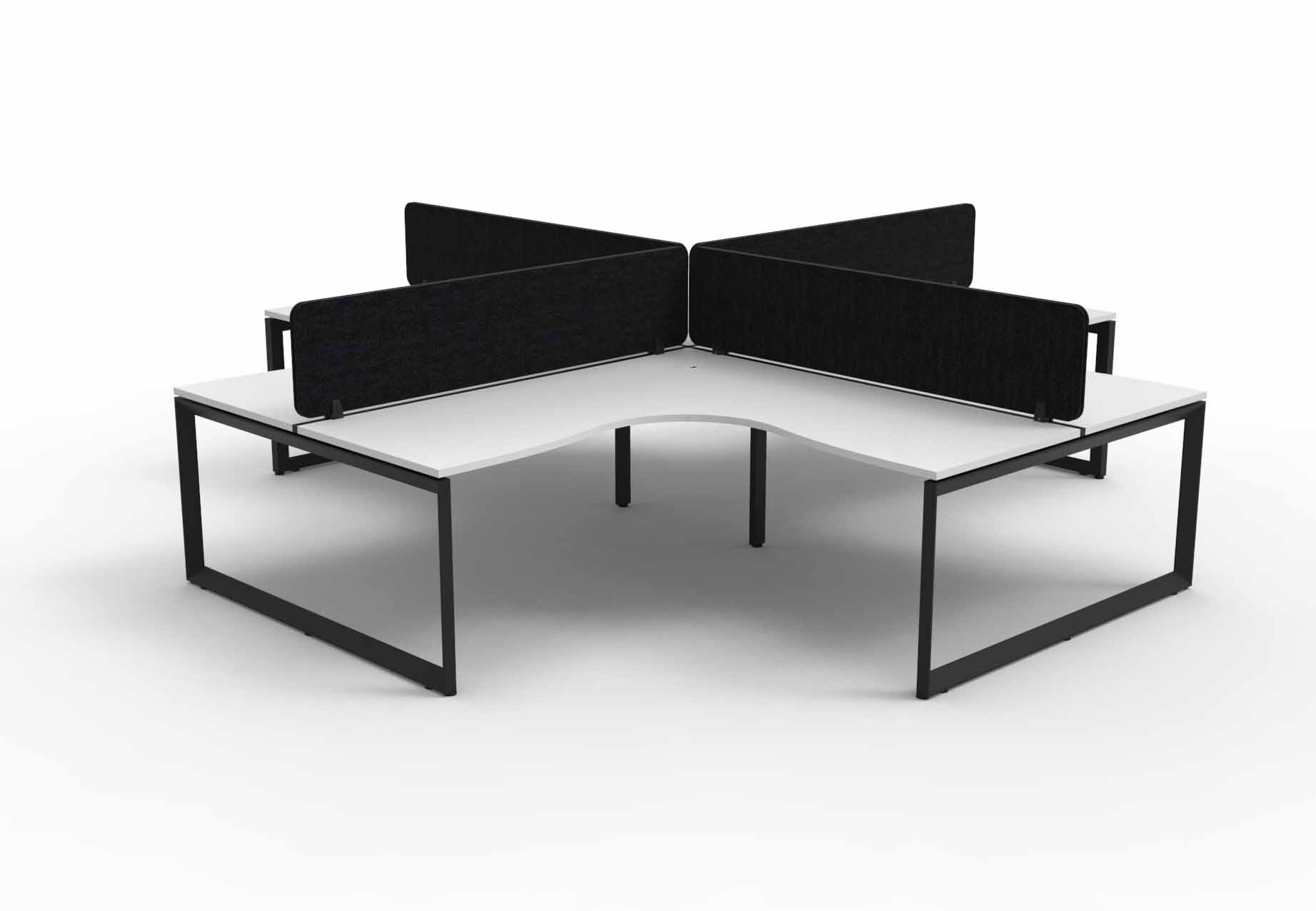 Loop 4 Person Corner Workstation - with Eco Screen